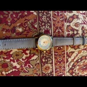 Fossil Watch Suede and Mother of pearl  - real leather and authentic